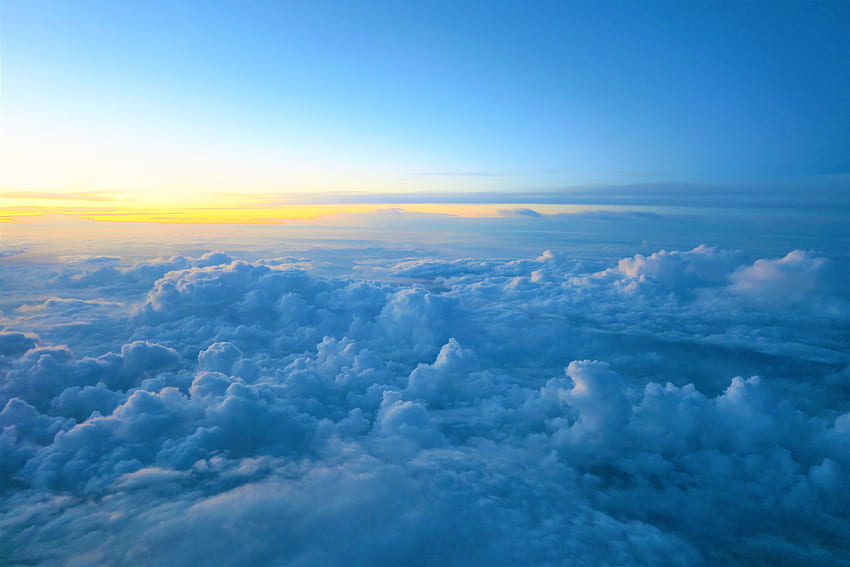 Облаци и залез, небе, море от облаци HD тапет