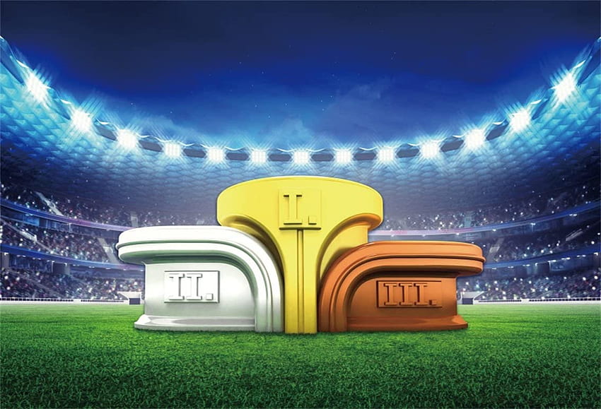 CSFOTO ft Background for Football Stadium with Champion Podium graphy Backdrop Match Team Work Competition Game Over Awards Light Render Sport Player Studio Props Polyester : Camera & HD wallpaper