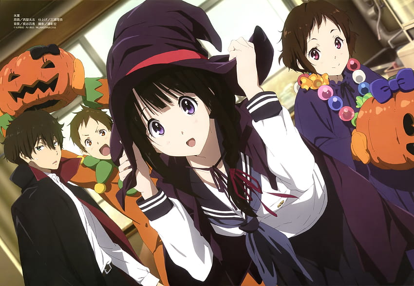 Hyouka, Anime, Chitanda Eru, Fukube Satoshi, Ibara Mayaka, Oreki Houtarou HD wallpaper