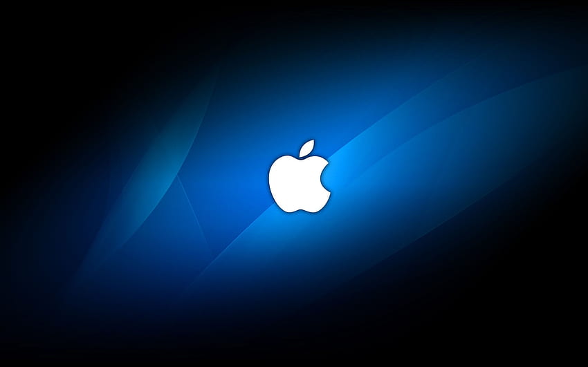 System operacyjny Mac. Niebieski Mój ulubiony kolor. jabłko, jabłko, jabłko czarne Tapeta HD