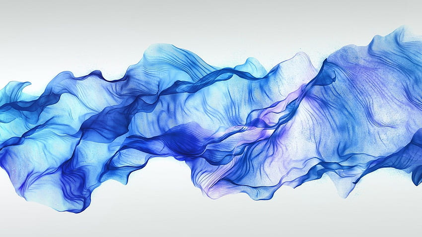 Ondas abstractas de arte digital azul, viento azul fondo de pantalla
