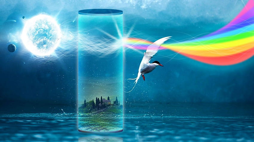 Ocean dispersion bird light psychedelic fantasy . . 336051 HD wallpaper