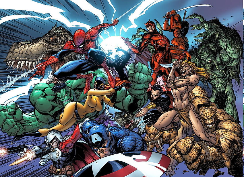 Marvel Comics, Superhéroe, Capitán América, Hulk, Deadpool, Thing, Spider Man, Dr. Strange / y móvil fondo de pantalla