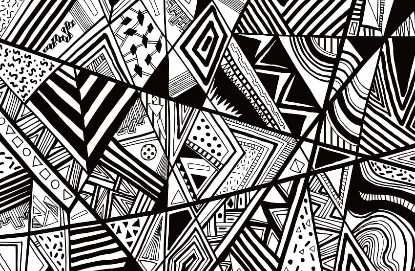 Diseños geniales para dibujar en blanco y negro: líneas abstractas en blanco y negro, blanco y negro fondo de pantalla