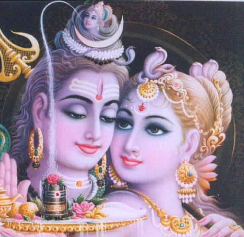 Shiva and Parvati, god, hinduism, idols, shiva, supreme, parvati, hindu, india, barath varsha HD wallpaper