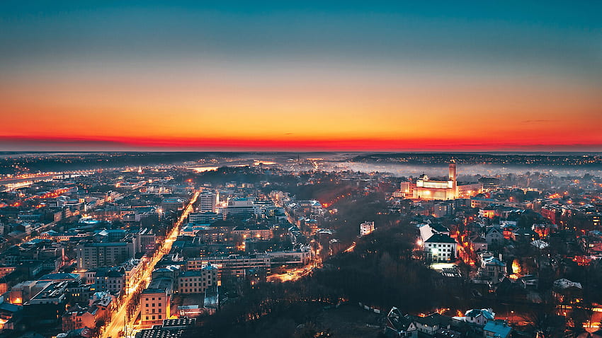 Sunset Over Kaunas - Lithuania - Sunset Over Kaunas - Lithuania to your mobile phone or tablet HD wallpaper