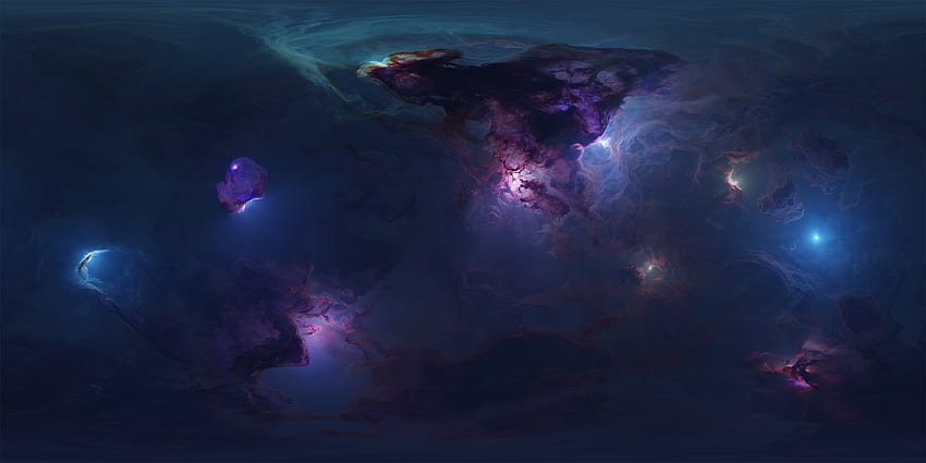 Cosmos, blue, nebula, fantasy, space, stars, luminos, tim barton HD wallpaper