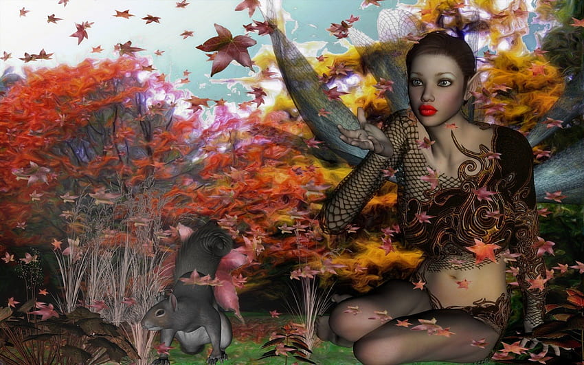 Autumn Fairy, fairy, brown, daz3d, autumn, girl HD wallpaper | Pxfuel