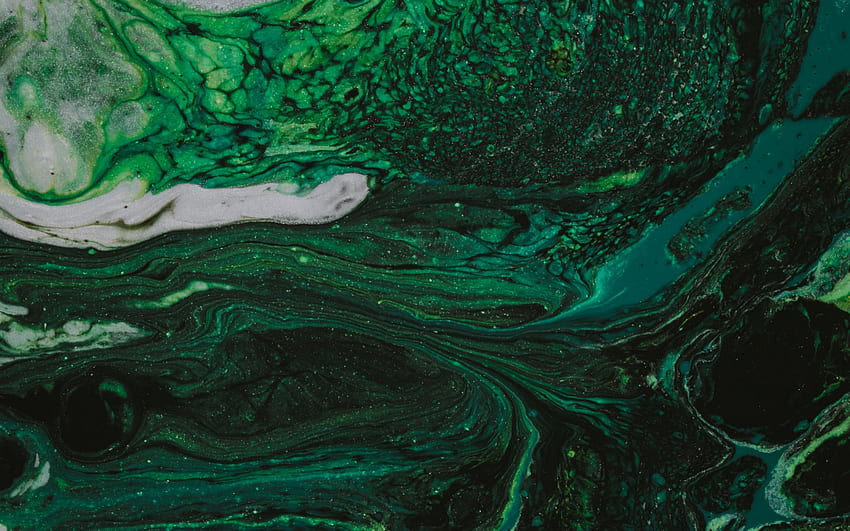 stains, paint, abstraction, liquid, Green Liquid HD wallpaper