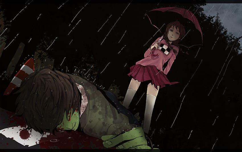 Blood Madotsuki Midoro Rain Shitaisan Umbrella Water - Yume Nikki Dream Diary HD wallpaper