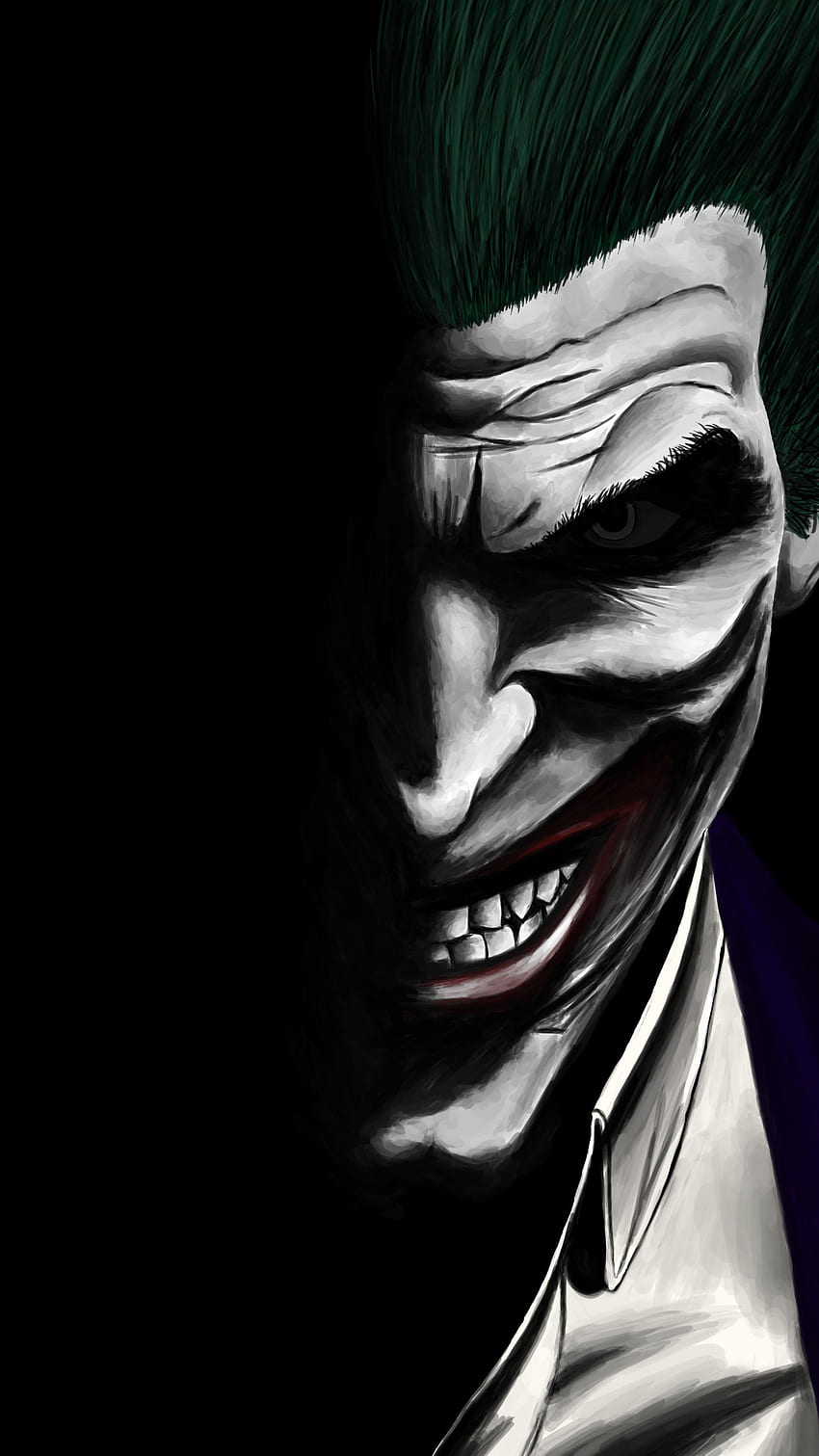 Joker, czarny biały Tapeta na telefon HD