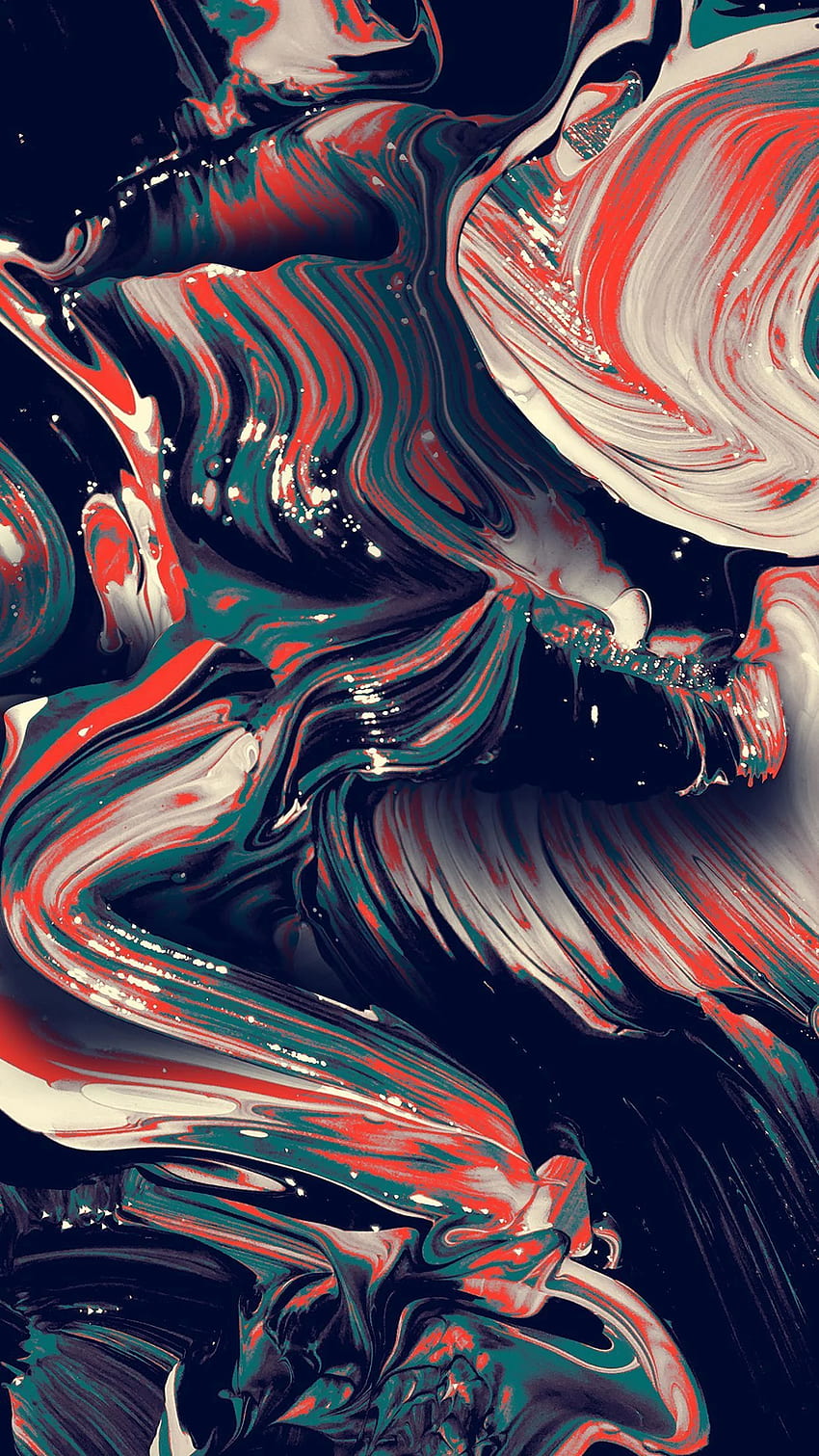 Acrylic paint mix. Colourful iPhone, Samsung phone, Colorful Waves HD phone wallpaper