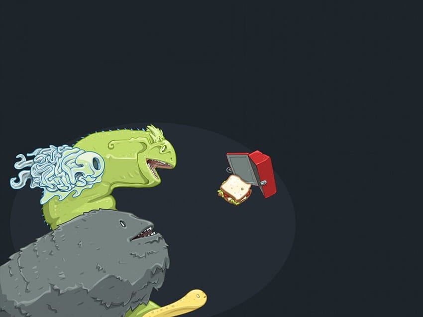 Lunchbox Scavengers, lunchbox, lunch, monsters HD wallpaper