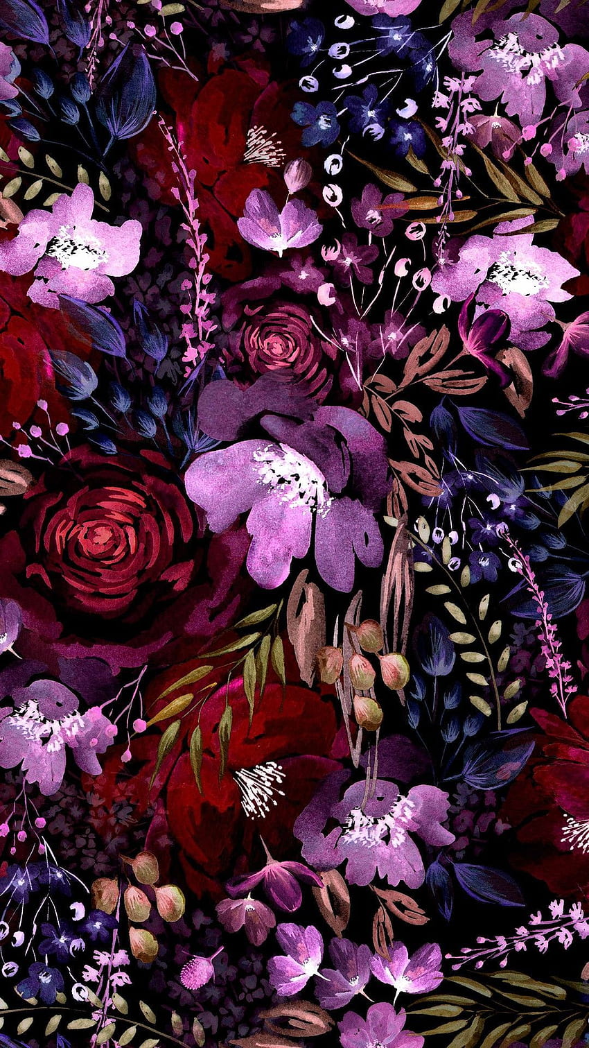 Dark Floral Chaos . Floral iphone, Flower iphone , Vintage floral background  HD phone wallpaper | Pxfuel