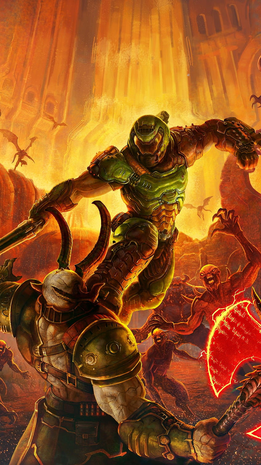 Doom Eternal, Nintendo Switch, PC-Spiele, Xbox One, Doom Slayer HD-Handy-Hintergrundbild