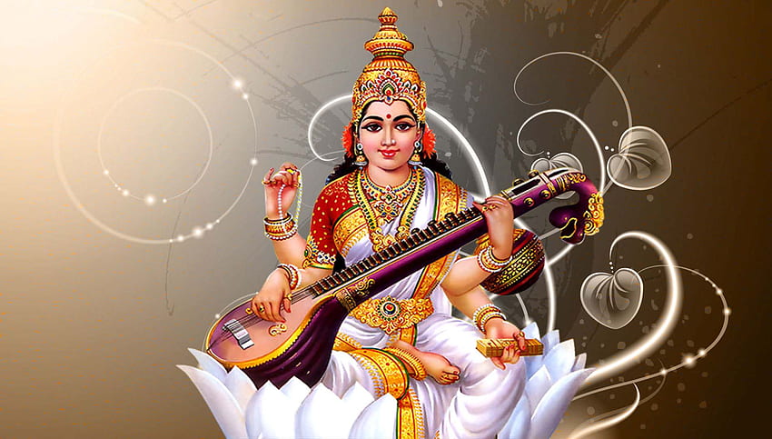 Goddess Saraswati . Hindu Gods and Goddesses HD wallpaper