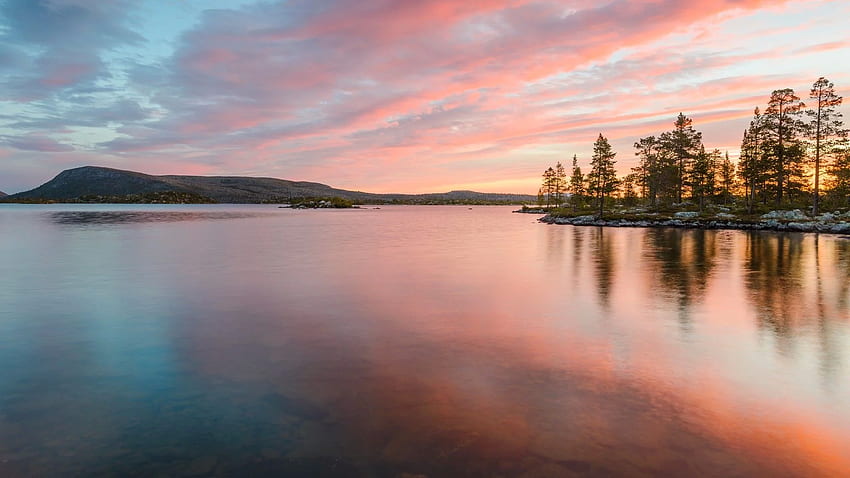 Sunset at sea, Dalarna, Sweden. Windows 10 SpotLight, High Coast Sweden HD wallpaper