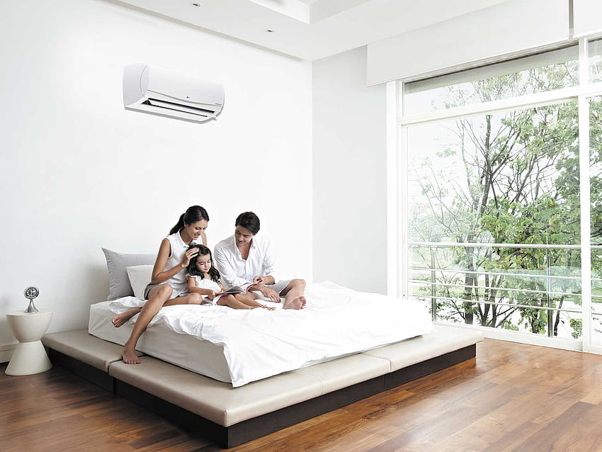 condizionatore d'aria, bianco, stanza, proprietà, interior design, soffitto Sfondo HD