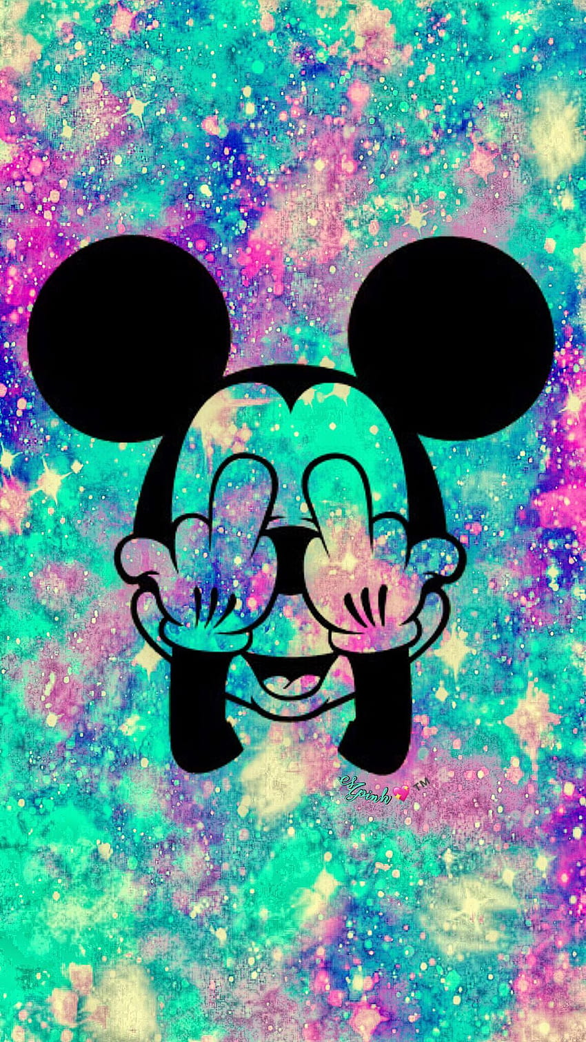 Grunge Mickey Mouse Galaxy HD phone wallpaper