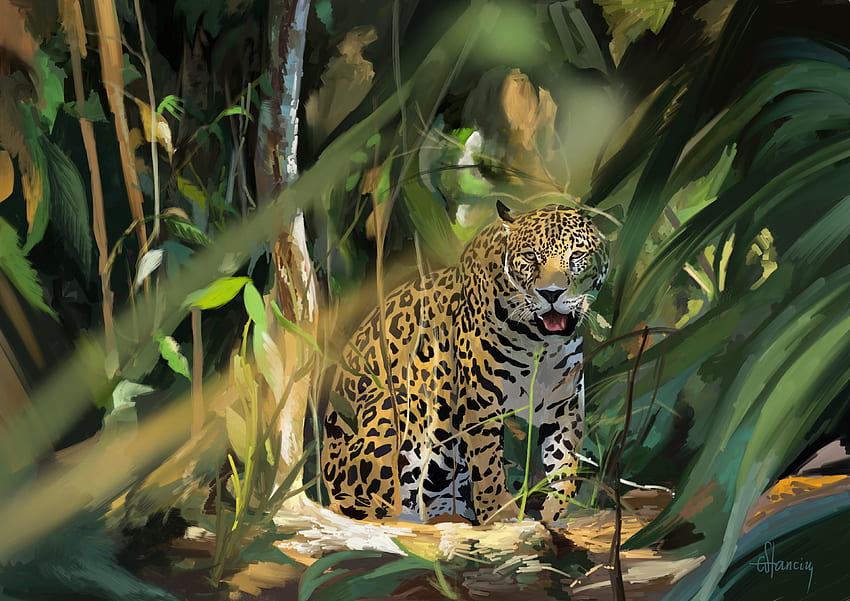 Arte, Leopardo, Predatore, Grande Felino Sfondo HD