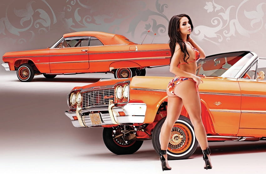 1964 Chevrolet Impala conversível, chevy, cruzador, impala, lowrider papel de parede HD