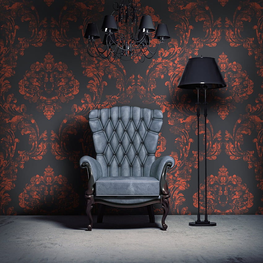 Dark Gothic Damask Mural Vintage Victorian Retro. Etsy in 2021. Victorian , Background for hop, Gothic , Gothic Room HD phone wallpaper