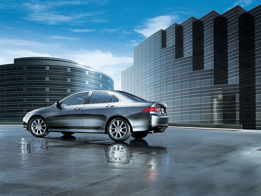 Auto Acura Clouds Cars Building Reflection Side View Style