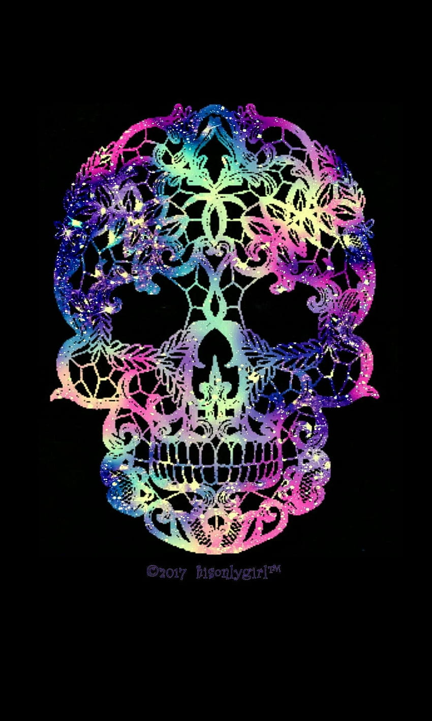 Girly skull galaxy I created for the app CocoPPa!. Blesk, Flower Skull HD phone wallpaper