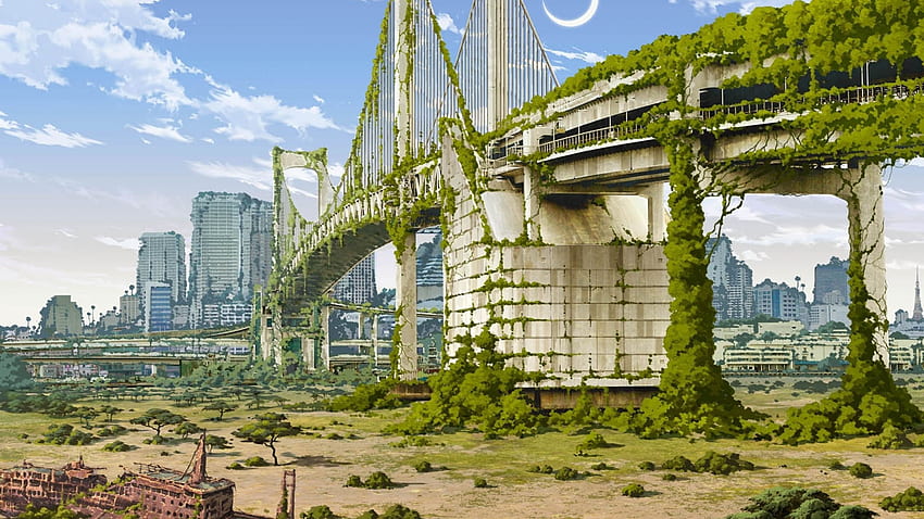 Tokyo Ruins & Nature PC and Mac, Future Nature HD wallpaper