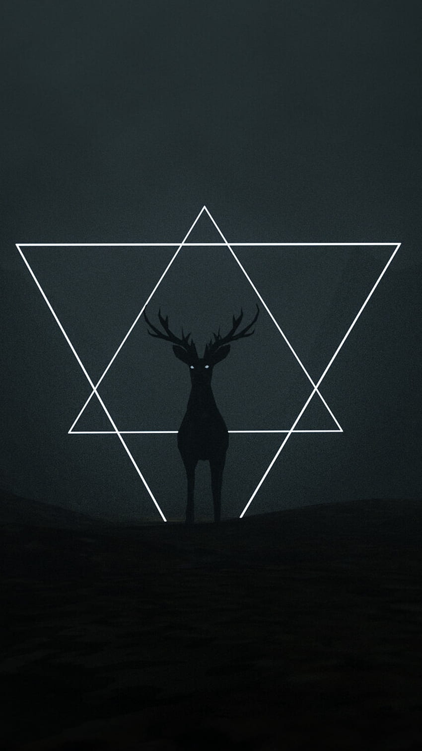 Deer, Triangles, Dark, Art, Black - Deer - - teahub.io HD phone wallpaper