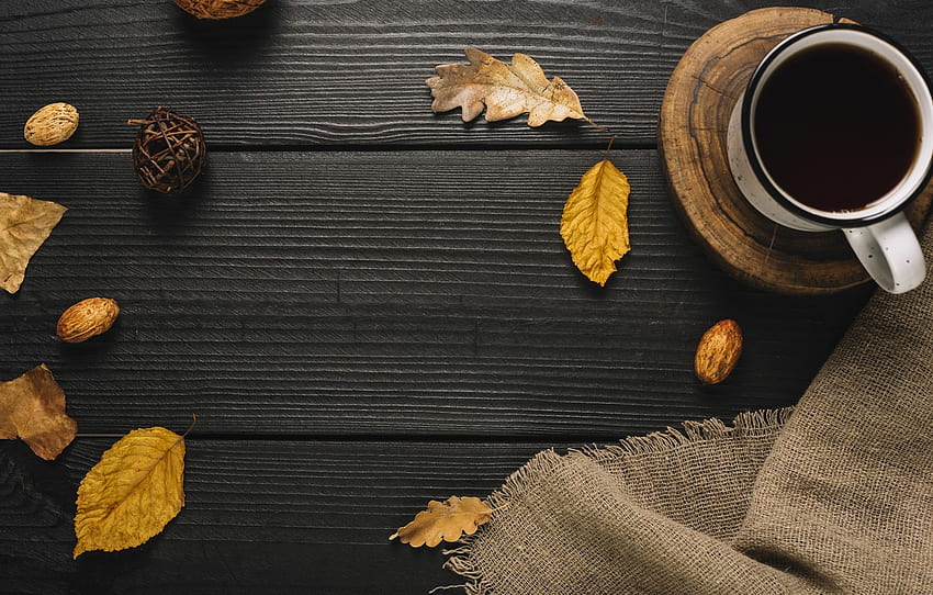 Przytulna jesień, przytulna kawa Tapeta HD
