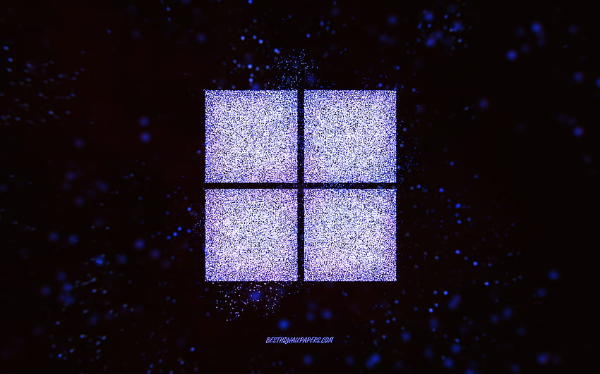 โลโก้แวว Windows 11 ศิลปะแววสีม่วง พื้นหลังสีดำ โลโก้ Windows 11 Windows 11 ศิลปะสร้างสรรค์ Windows 11 โลโก้แววสีม่วง โลโก้ Windows Windows วอลล์เปเปอร์ HD