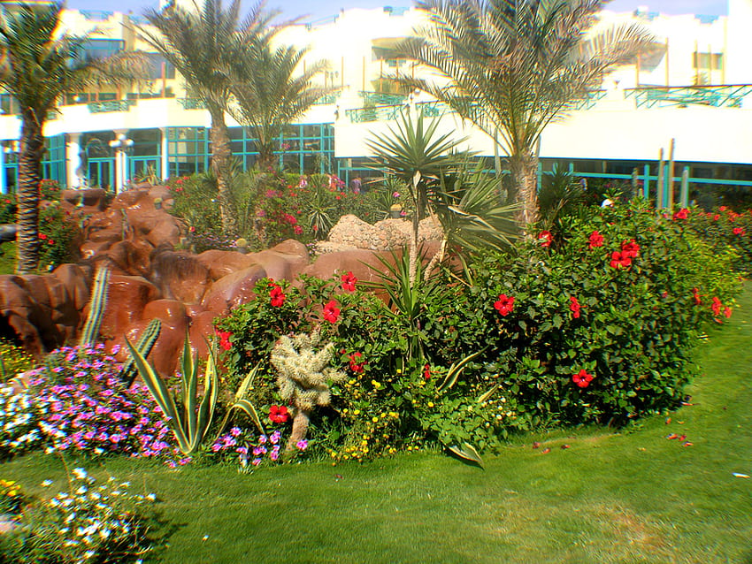 Grand Azur Hotel fuori, Hurghada, architettura, Grand Azur Hotel, alberghi, egitto Sfondo HD