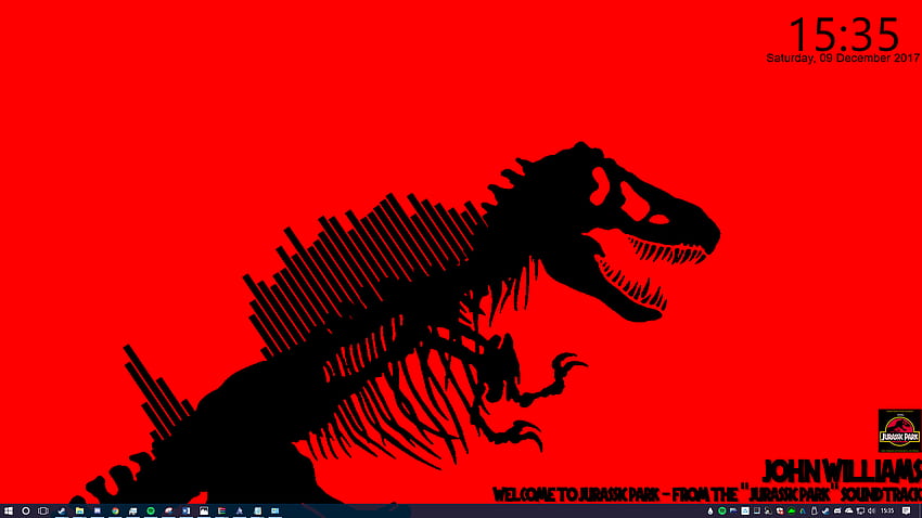 Hyped for Jurassic World: Fallen Kingdom I decided to reinstall Rainmeter and make a simple Jurassic Park setup! : Rainmeter, Minimalist Jurassic Park HD wallpaper