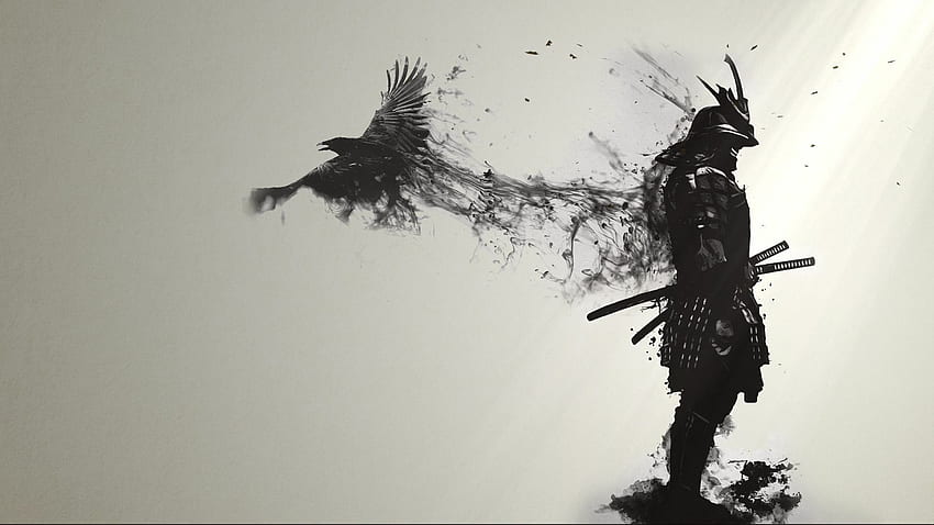 Samurai epico con un corvo - fantasy dal vivo [ ] Sfondo HD