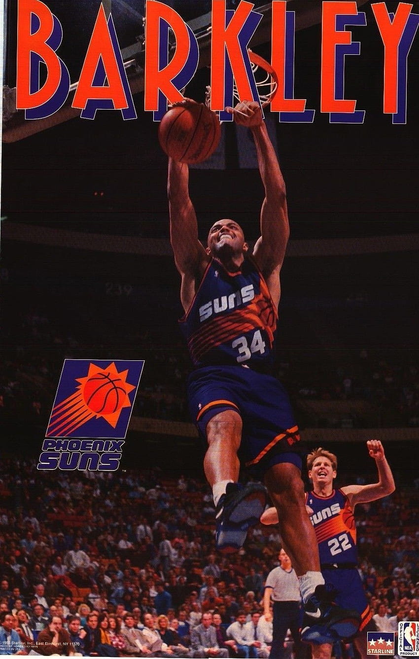 CARTEL DE STARLINE Charles Barkley 1993 Phoenix Suns Vintage NBA fondo de pantalla del teléfono