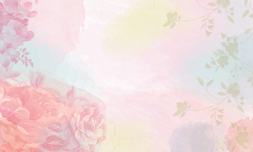 Pola bunga, bunga, cat air, pastel, trendi - dari, Bunga Cat Air Pastel Wallpaper HD