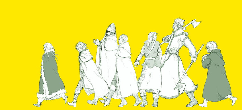 thorfinn, askeladd, canut, thorkell, bjorn, et 2 autres (vinland saga) dessinés Fond d'écran HD