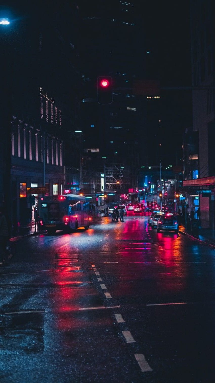 Dies ist schwaches Licht und Wiederholung. im Jahr 2019. Nacht, Straßenästhetik HD-Handy-Hintergrundbild