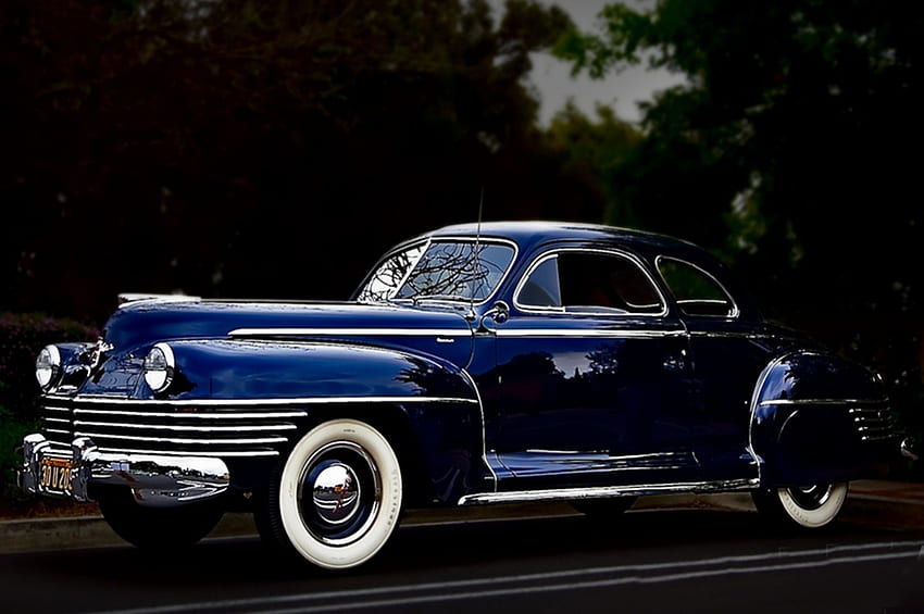 Chrysler Windsor coupe, blue, classic, car, cars HD wallpaper