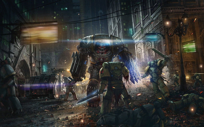 Fantasy Art Battle Artwork Warhammer 40 000 und Hintergrund, Futuristic Battle HD-Hintergrundbild