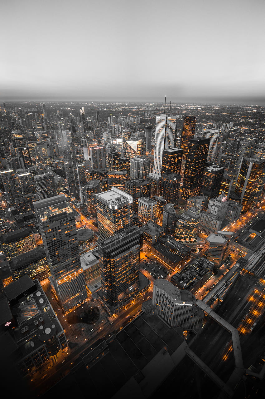 도시, 위에서 보기, 캐나다, 고층 빌딩, 메가폴리스, 메갈로폴리스, 토론토 HD 전화 배경 화면