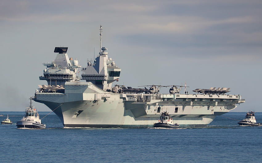 HMS Queen Elizabeth, R08, Royal Navy, British nuclear aircraft carrier, United Kingdom, Queen Elizabeth class, British warships HD wallpaper