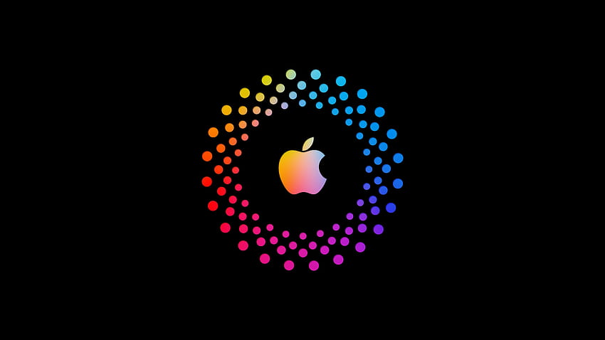 Apple's logo, minimal, colorful HD wallpaper