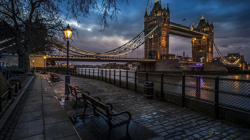 イングランド、ロンドン、タワー ブリッジ、イギリス & 背景 • 22227 高画質の壁紙
