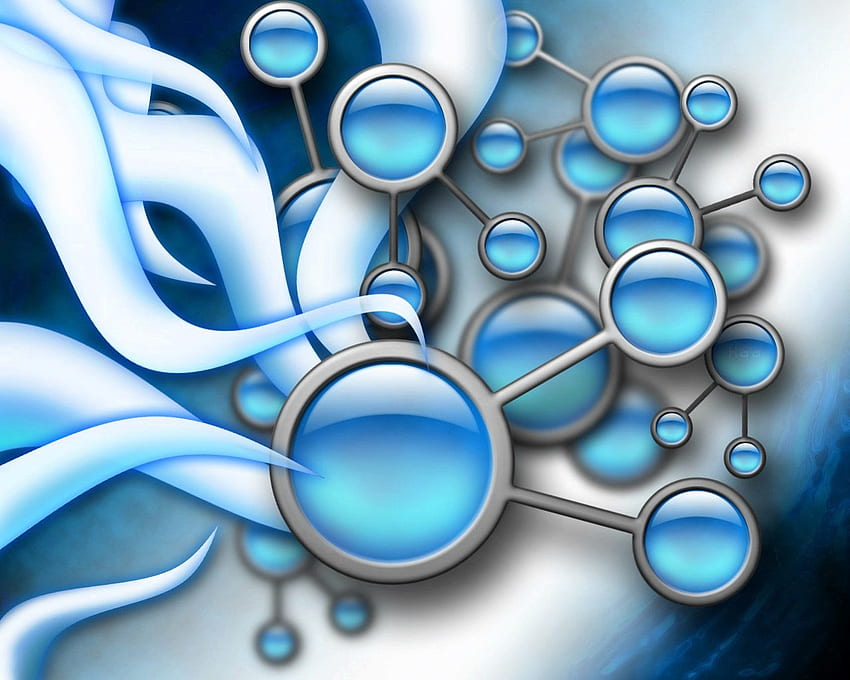 Abstract blue, blue, abstract, , spheres HD wallpaper