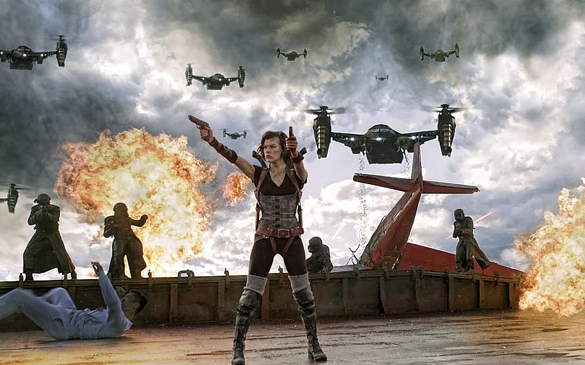 aircraft, Milla, Jovovich, Resident, Evil, Apocalypse / and Mobile Background HD wallpaper