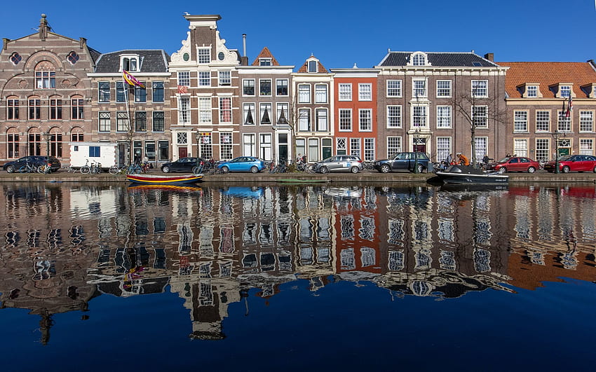 Leiden, Netherlands, Netherlands, houses, city, Leiden, water HD wallpaper