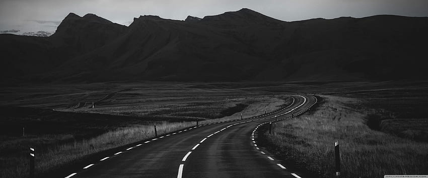 Road In Black And White Ultra Background for U TV : & UltraWide & Laptop : Multi Display, Dual & Triple Monitor : Tablet : Smartphone, 3840X1600 HD wallpaper