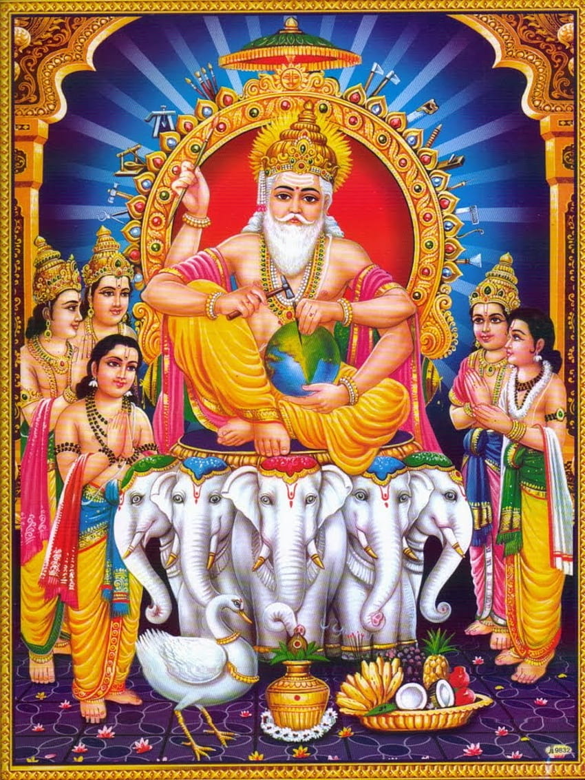 vishwakarma , candi hindu, candi, tempat ibadah, lukisan, seni wallpaper ponsel HD